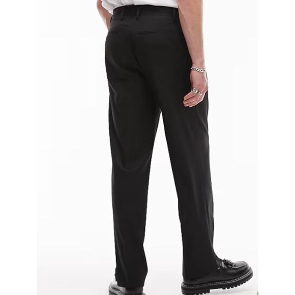 Topman Wide Leg Smart Pants in Black Size 34 L - Picture 8 of 8